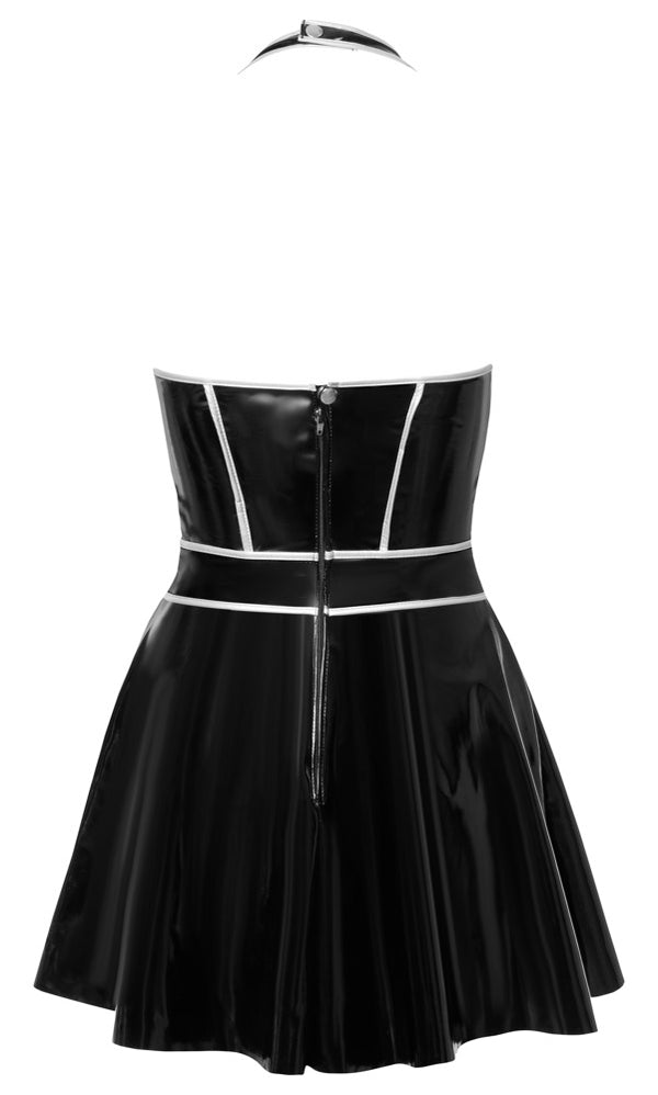 Black Level vinyl jurk met zilverkleurige naden - Zwart - Black Level - SKU: 28516011021