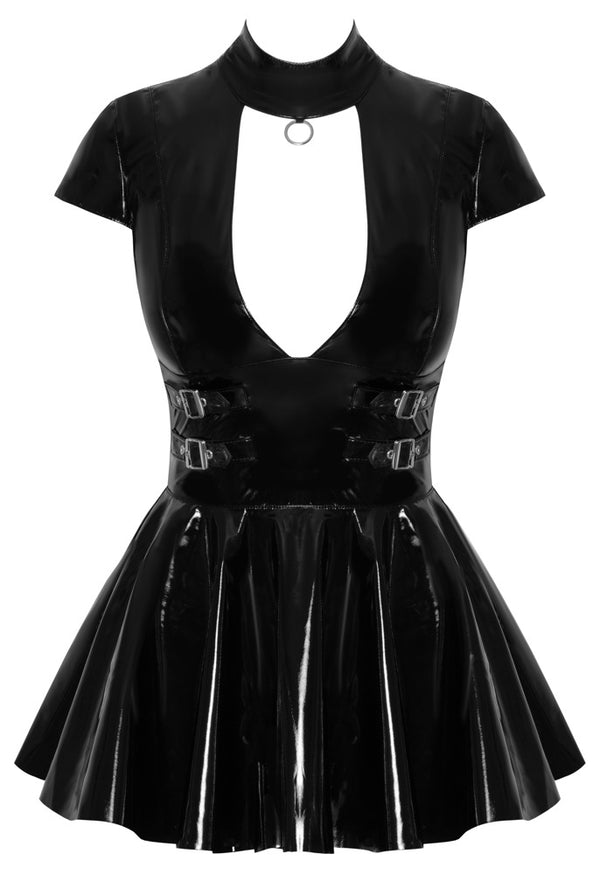 Black Level vinyl jurk met ring - Zwart - Black Level - SKU: 28518061021
