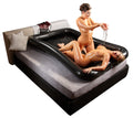 fetish Collection Vinyl laken glanzend met opblaasbare rand - Zwart
