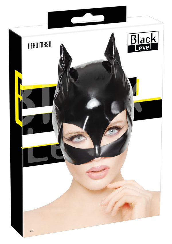 Black Level Hoofdmasker vinyl met kattenontwerp - Zwart - Black Level - SKU: 28701181102