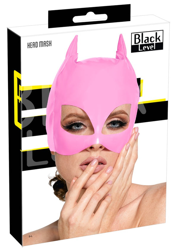 Black Level vinyl hoofdmasker met kattenogen - Roze - Black Level - SKU: 28701183101