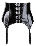 Black Level Jarretel riem extra breed met 5 metalen gespen - Zwart