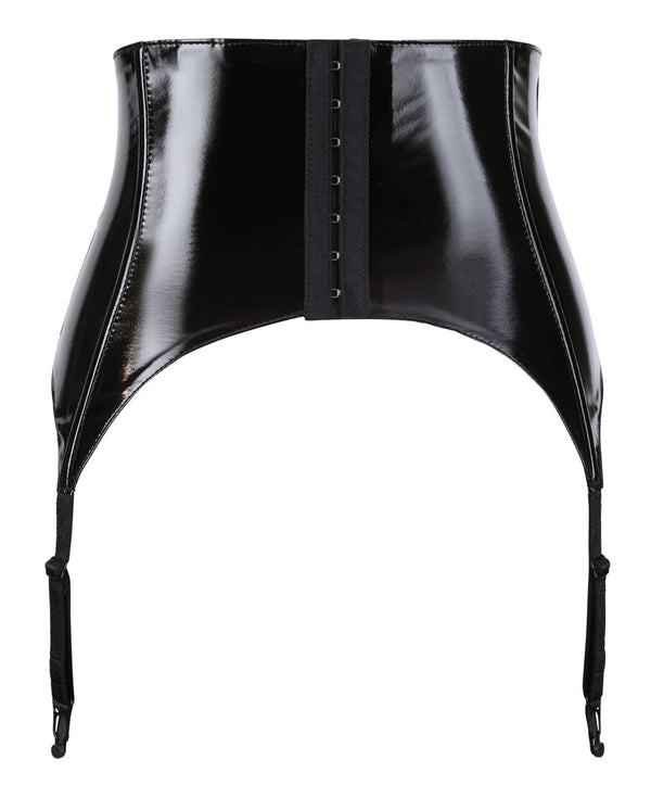 Black Level vinyl jarretel riem met 5 gespen - Zwart - Black Level - SKU: 28701421012