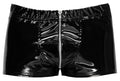 Black Level Boxer glanzend vinyl met metalen rits - Zwart