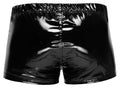 Black Level Boxer glanzend vinyl met metalen rits - Zwart