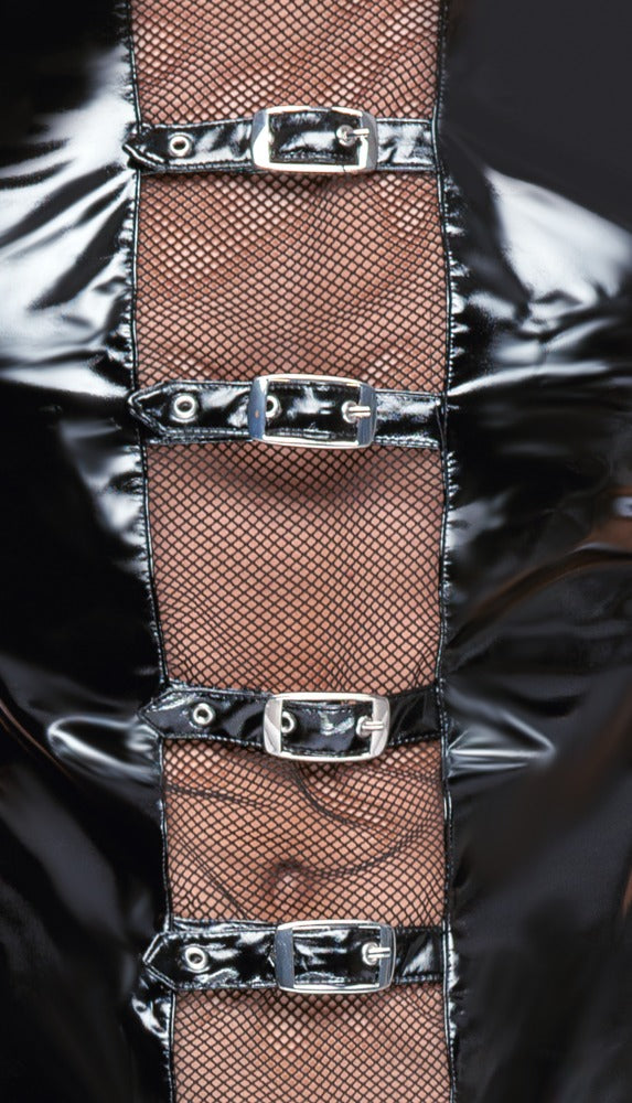 Black Level mouwloos shirt met netinzetten - Zwart - Black Level - SKU: 28903801702
