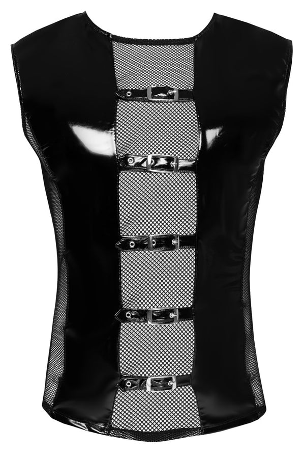 Black Level mouwloos shirt met netinzetten - Zwart - Black Level - SKU: 28903801702