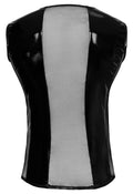 Black Level Shirt mouwloos met netinzetten - Zwart