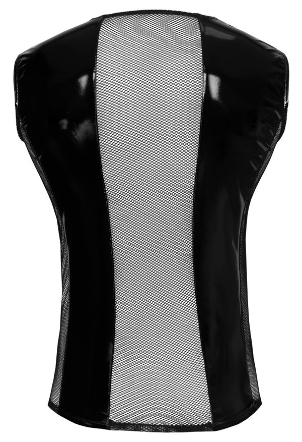 Black Level mouwloos shirt met netinzetten - Zwart - Black Level - SKU: 28903801702