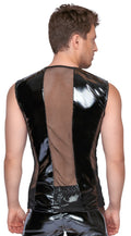 Black Level Shirt mouwloos met netinzetten - Zwart