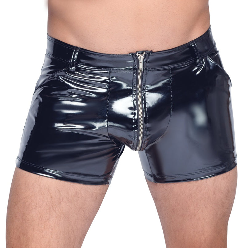Black Level Boxer vinyl met metalen ritssluiting - Zwart