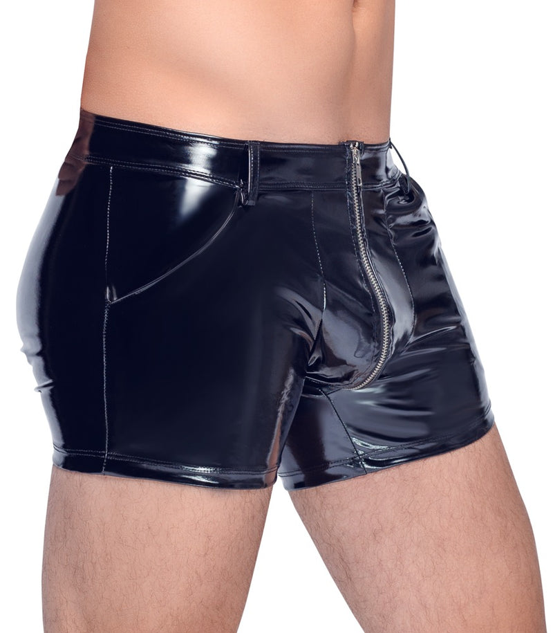 Black Level Boxer vinyl met metalen ritssluiting - Zwart