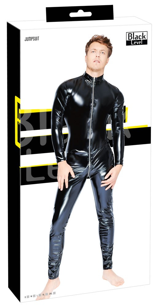 Black Level glanzende jumpsuit - Zwart - Black Level - SKU: 28904701702