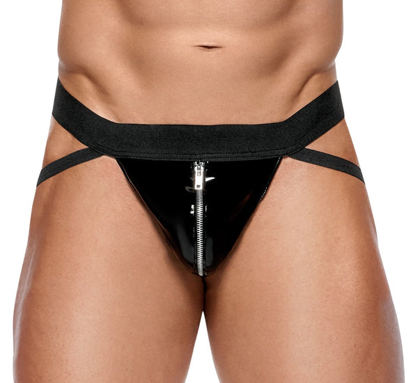 Black Level vinyl jock met rits - Zwart - Black Level - SKU: 28905261701