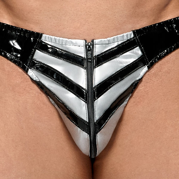 Black Level vinyl slip met rallystrepen - Zwart - Black Level - SKU: 28905341701