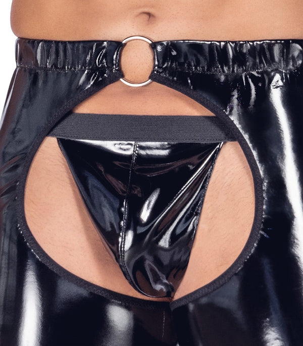 Black Level vinyl chaps met kruisloos ontwerp - Zwart - Black Level - SKU: 28905501701