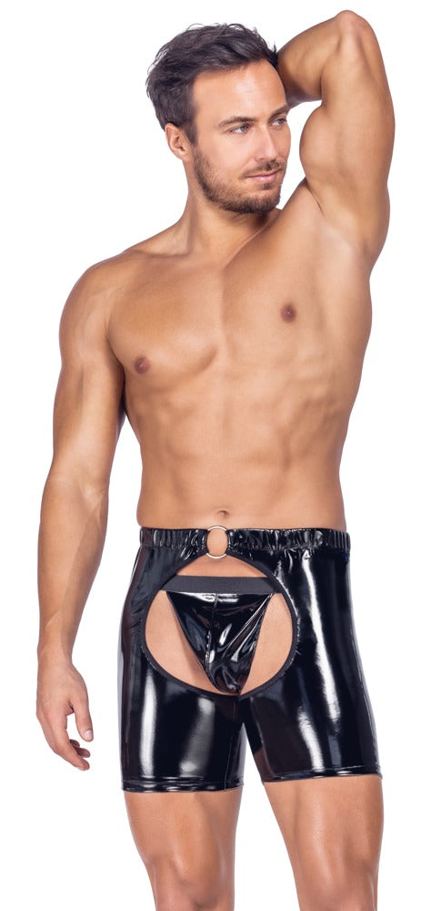 Black Level vinyl chaps met kruisloos ontwerp - Zwart - Black Level - SKU: 28905501701