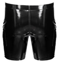 Black Level Vinyl short met klepzakken en ritssluiting - Zwart