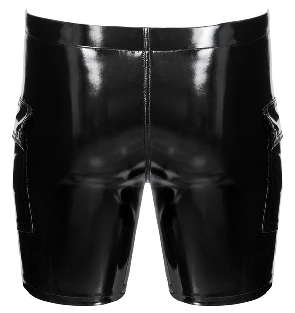 Black Level Vinyl short met klepzakken en ritssluiting - Zwart - Black Level - SKU: 28905691701