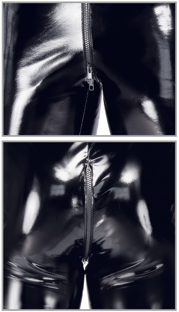 Black Level Jumpsuit vinyl kort met ritssluiting - Zwart - Black Level - SKU: 28905771701