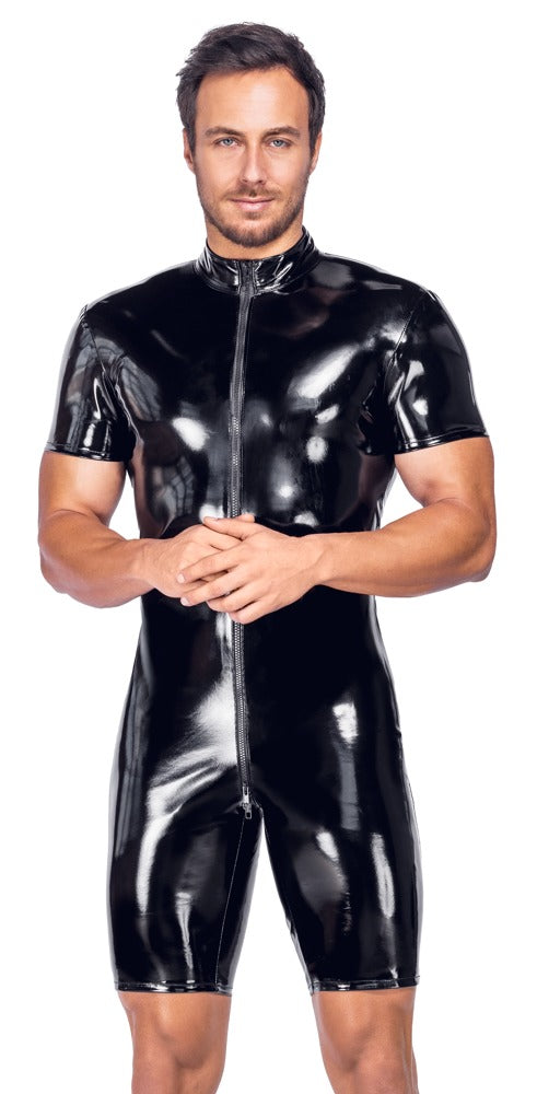 Black Level Jumpsuit vinyl kort met ritssluiting - Zwart