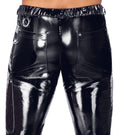 Black Level Vinyl broek glanzend met metalen details - Zwart