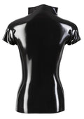 Late X Latex overhemd getailleerd met ritssluiting - Zwart