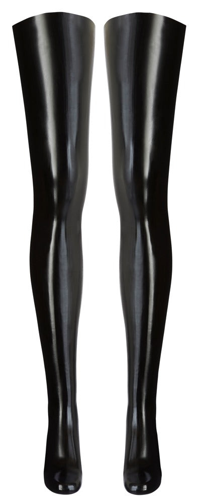 Late X Dijhoge stockings glanzend latex - Zwart