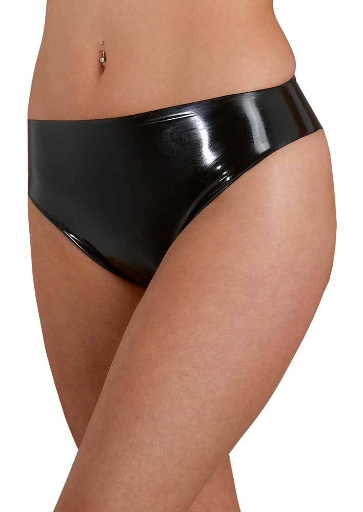 Late X Slip plat gedipt latex - Zwart