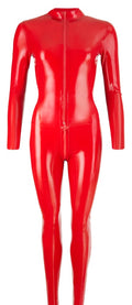Late X Catsuit latex met lange ritssluiting - Rood