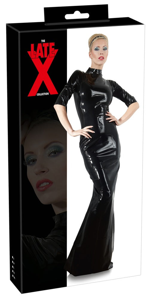 Late X getailleerde latex jurk - Zwart - Late X - SKU: 29000921021