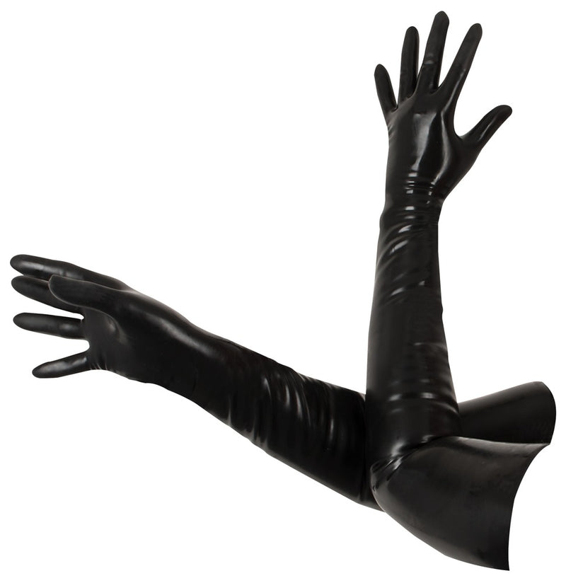 Late X Ellebooglange latex handschoenen - Zwart
