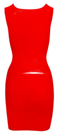 Late X Latex jurk mouwloos met ronde halslijn - Rood