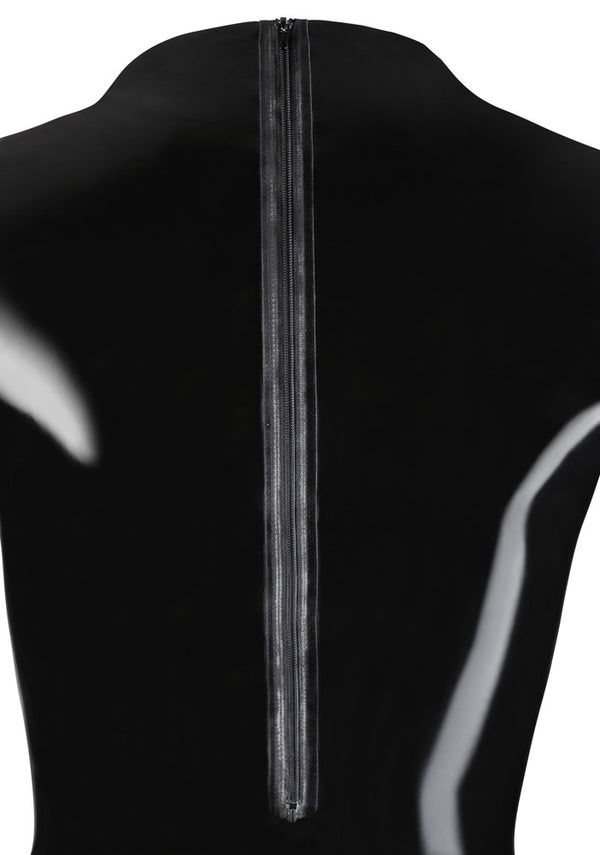 Late X Gitzwart glanzend body met rits - Zwart - Late X - SKU: 29012421021