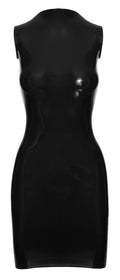 Late X latex jurk met kraag - Zwart
