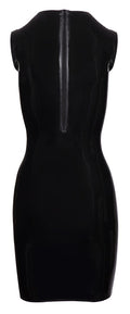 Late X latex jurk met kraag - Zwart