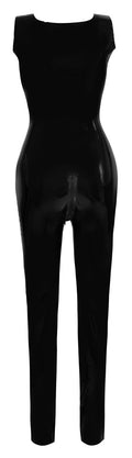 Late X Catsuit latex met 3-weg ritssluiting - Zwart