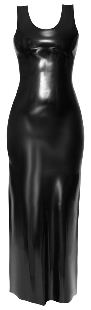 Late X strakke avondjurk latex - Zwart