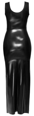 Late X strakke avondjurk latex - Zwart