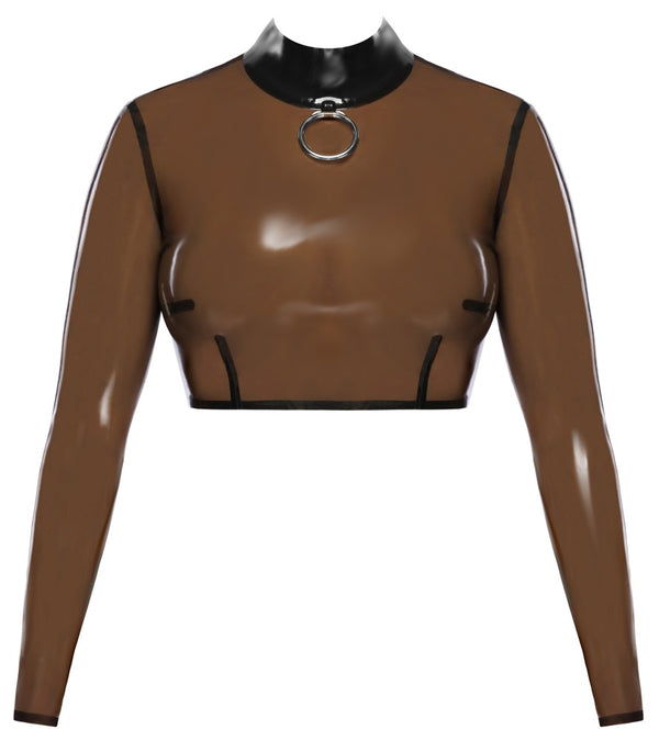 Late X Latex crop top met metalen ring - Transparant - Late X - SKU: 29013745021