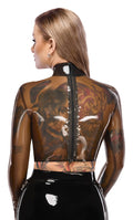 Late X Transparant latex crop top met ring - Transparant