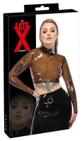 Late X Transparant latex crop top met ring - Transparant