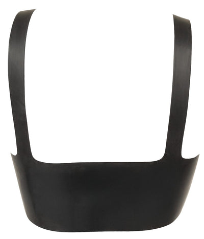 Late X latex top met tepeluitsparingen - Zwart