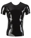 Late X latex overhemd korte mouwen - Zwart