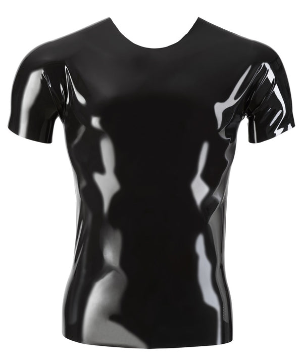 Late X latex overhemd korte mouwen - Zwart - Late X - SKU: 29100201701