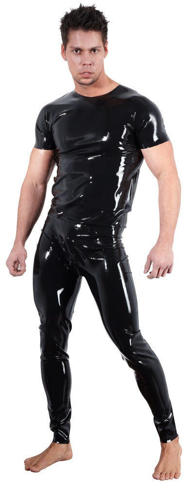 Late X latex overhemd korte mouwen - Zwart - Late X - SKU: 29100201701