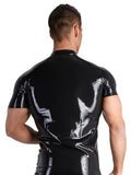 Late X huidstrak shirt met kraag - Zwart
