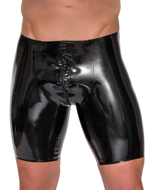Late X Boxer latex met ritssluiting - Zwart