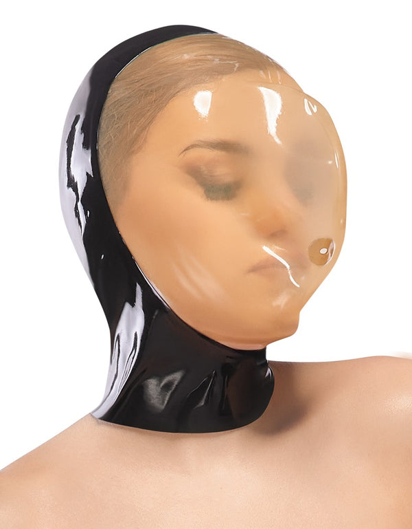 Late X Vacuümmasker latex met ademgat - Zwart - Late X - SKU: 29201231001