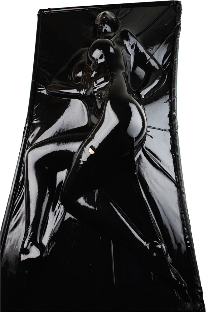Late X Vacuümbed latex 2x1m met ritssluiting - Zwart